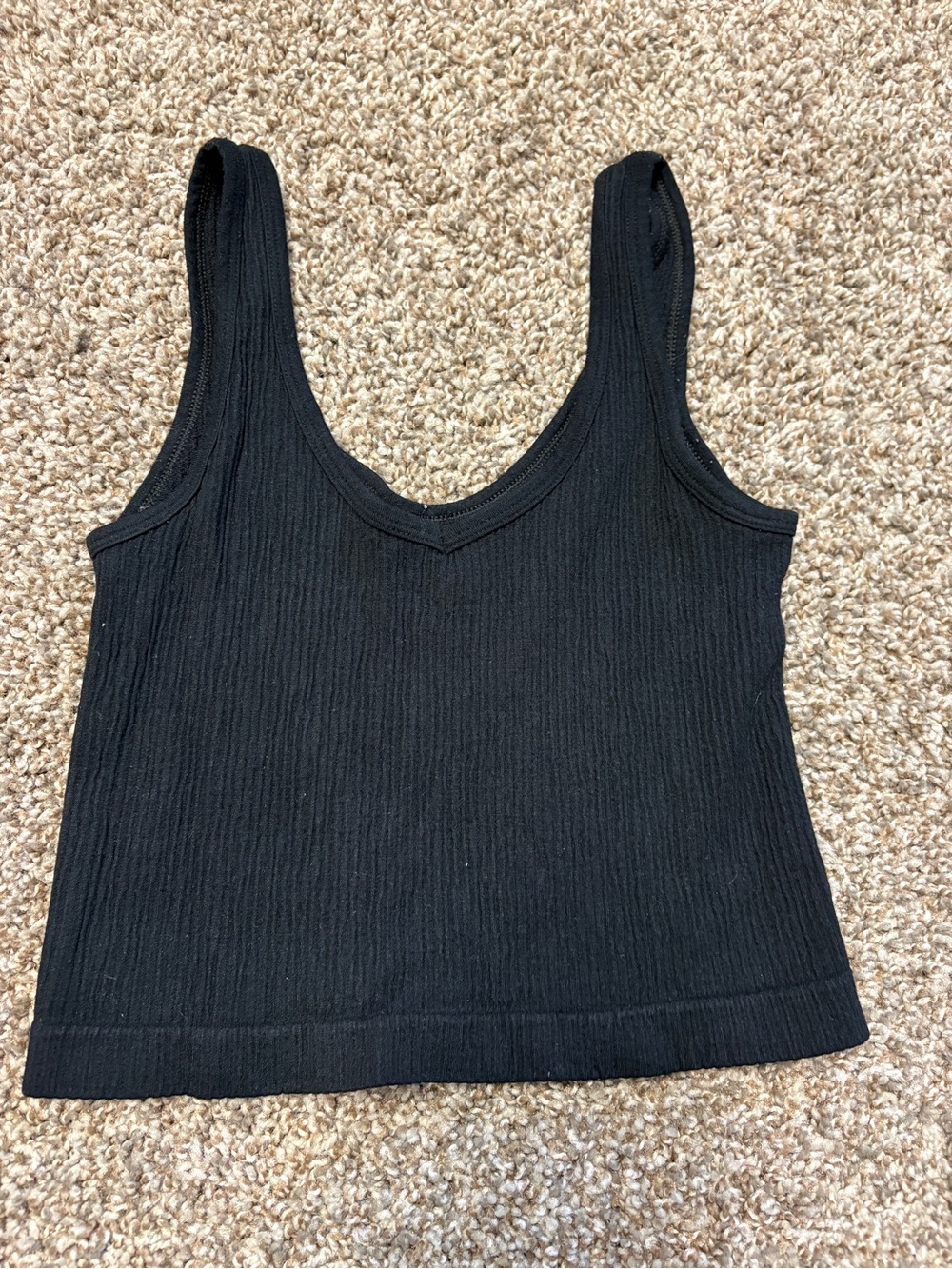 Urban Outfitters Black Ribbed Scoop Tank Top